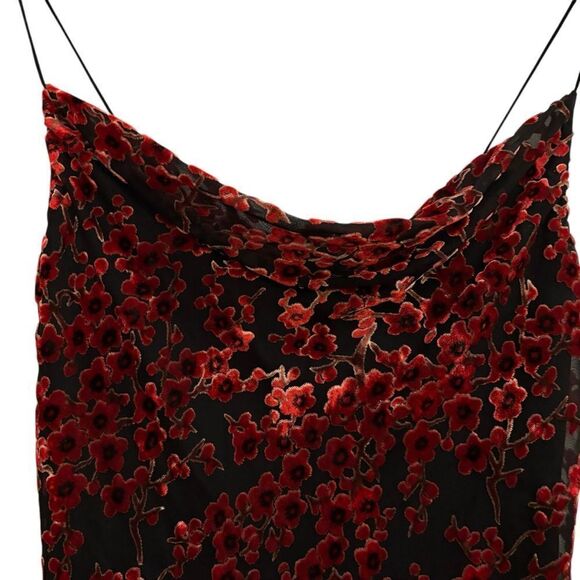 Princess Polly NWT Velvet Merlot Red Black Witchy Grunge Valentine Mini Dress 6 - Picture 5 of 12